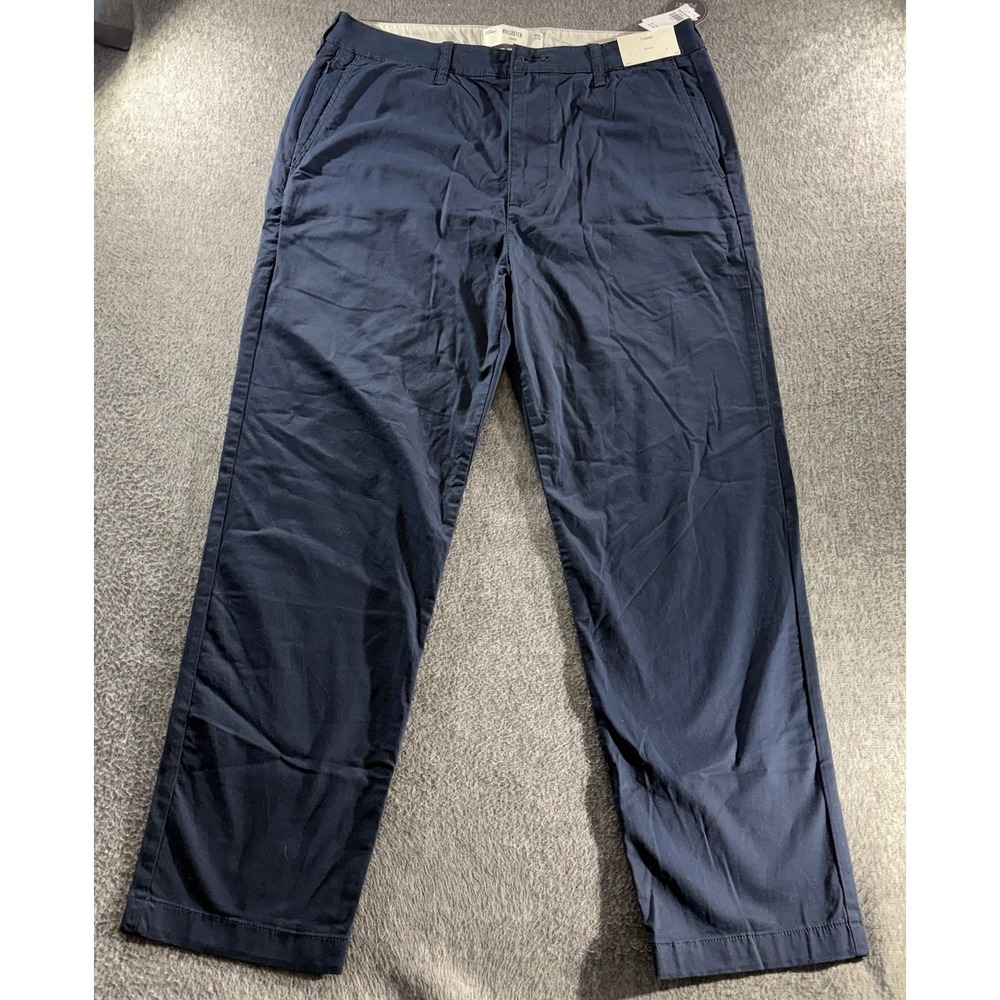 Hollister Mens Loose Chino Pants 34x32 Blue New with Tags